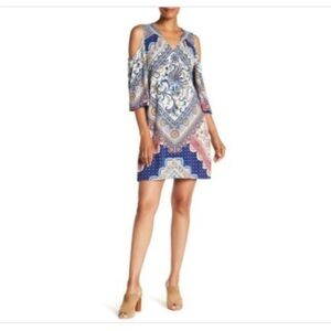 Hale Bob bohemian cold shoulder boho dress New S